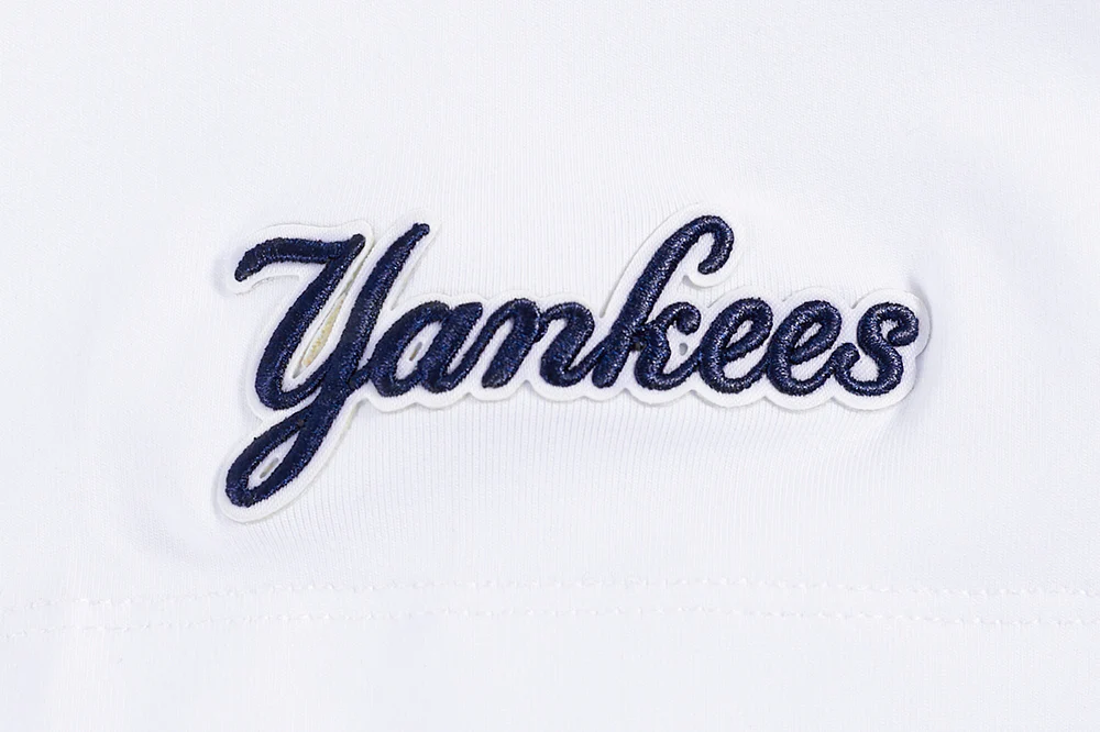 MLB NEW YORK YANKEES SCRIPT TAIL WOMEN'S SINGLE JERSEY BOXY TOP (WHITE) - Image 6