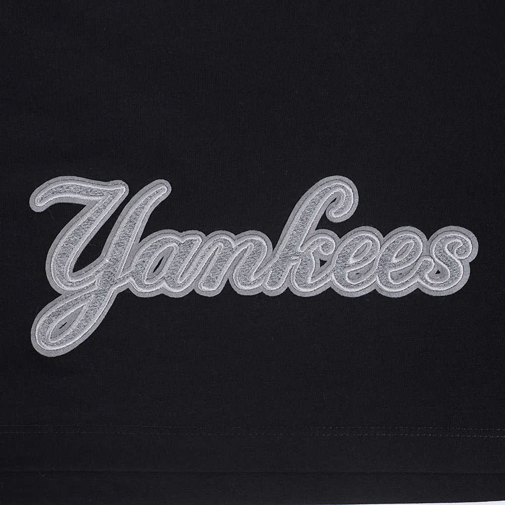 MLB NEW YORK YANKEES REVERSE FRENCH TERRY WOMEN'S SINGLE JERSEY BOXY TOP (BLACK) - Image 11