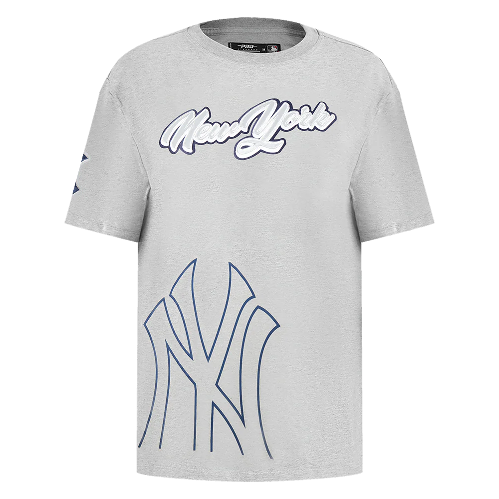 MLB NEW YORK YANKEES SHEER INFLUENCE WOMEN'S BOYFRIEND TOP (HEATHER GREY)
