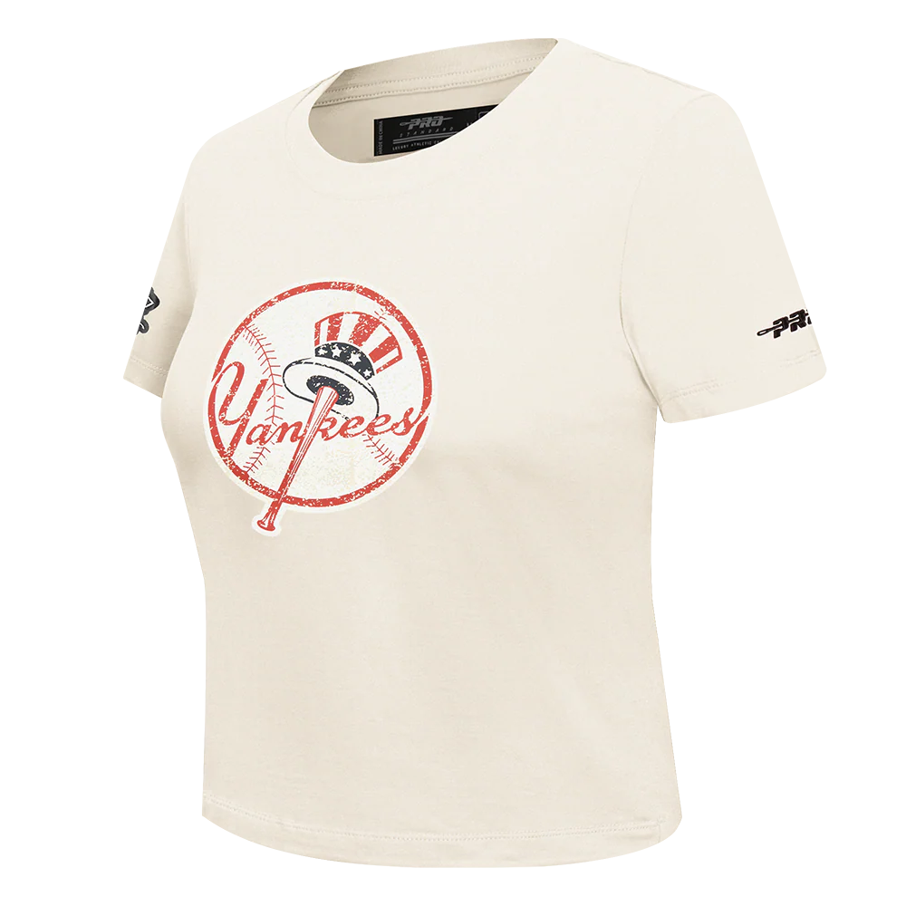 MLB NEW YORK YANKEES REBEL ATHLETICS WOMEN'S BABY DOLL TEE (EGGSHELL) - Image 2