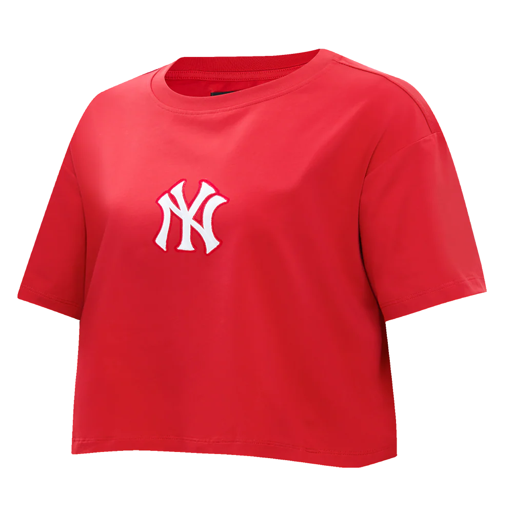 MLB NEW YORK YANKEES WINGSPAN WOMEN'S SJ BOXY TEE (RED) - Image 3