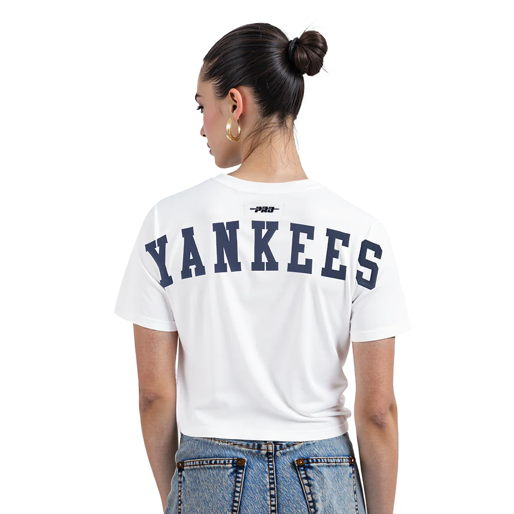 MLB NEW YORK YANKEES WINGSPAN WOMEN'S SJ BOXY TEE (WHITE)