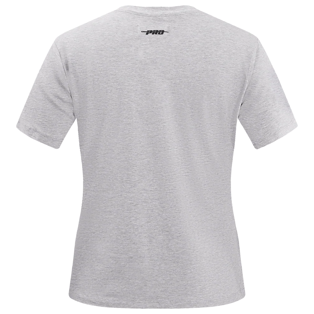 MLB NEW YORK YANKEES CLASSIC SHORT SLEEVE WOMEN'S SINGLE JERSEY SLIM FIT TOP (HEATHER GREY) - Image 4