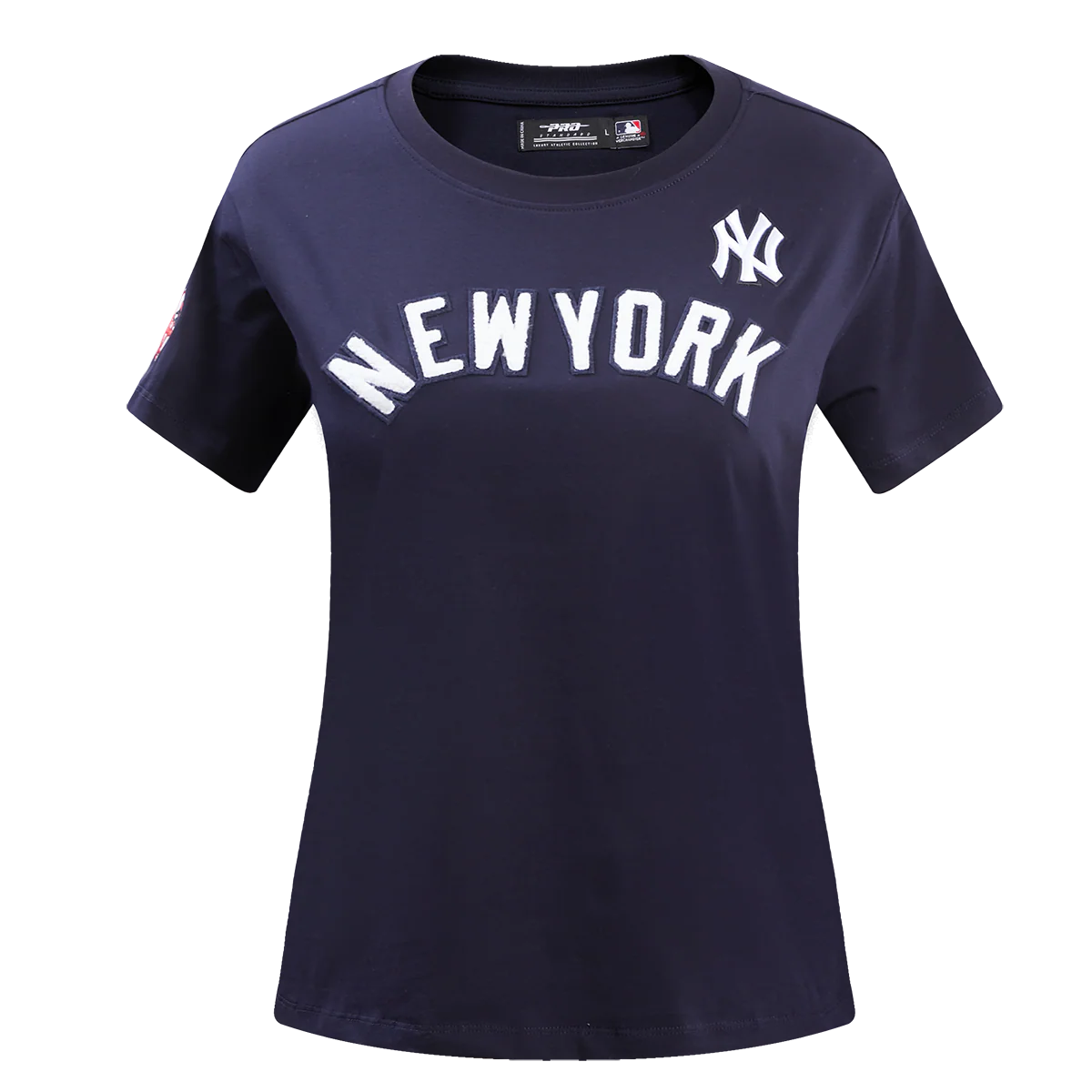 MLB NEW YORK YANKEES CLASSIC SHORT SLEEVE WOMEN'S SINGLE JERSEY SLIM FIT TOP (MIDNIGHT NAVY)