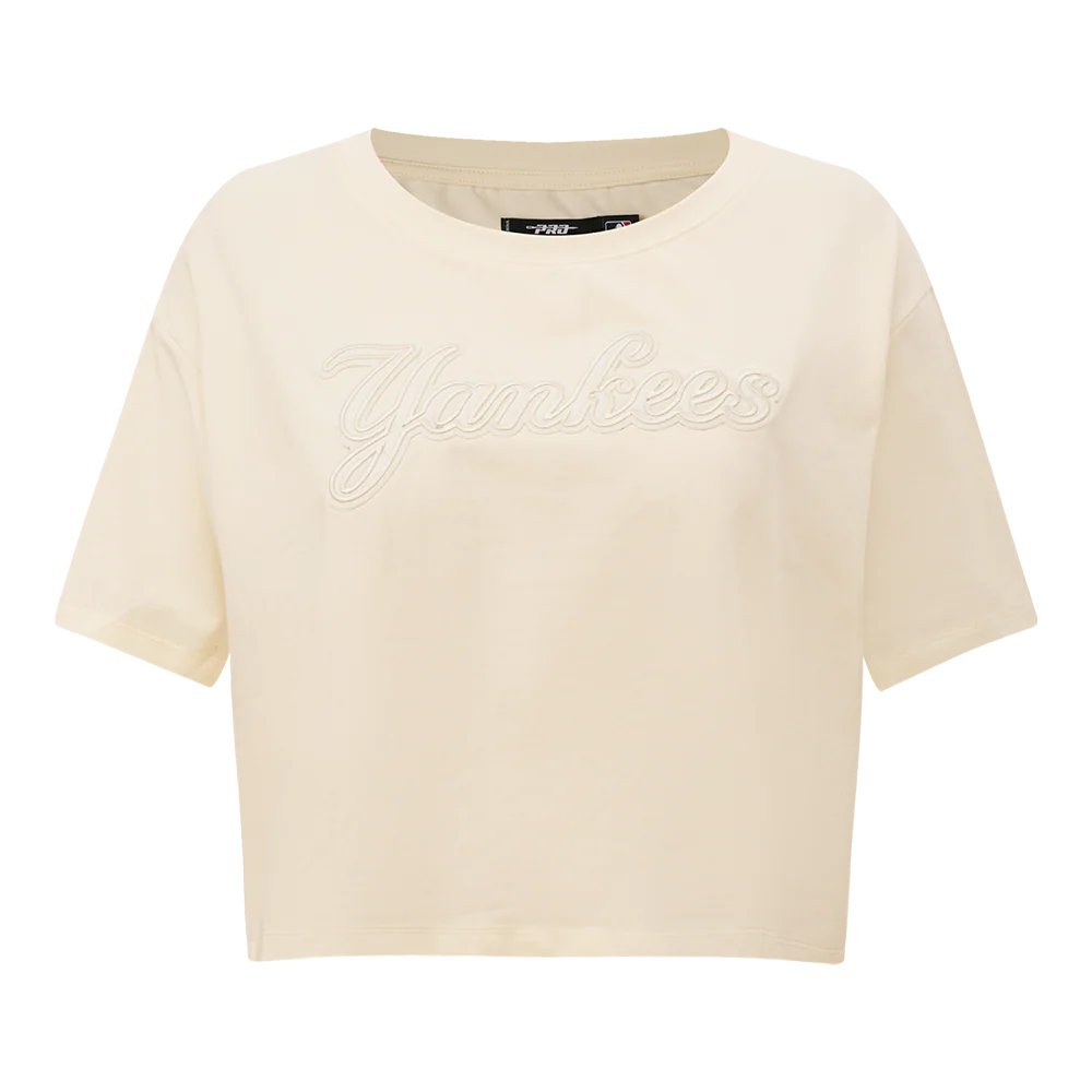 MLB NEW YORK YANKEES NEUTRAL WOMEN'S BOXY TOP (EGGSHELL)