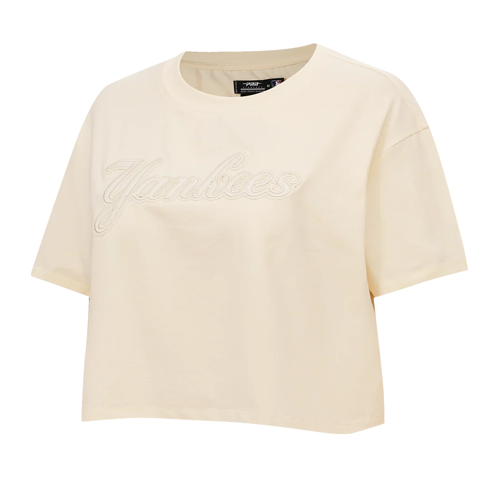 MLB NEW YORK YANKEES NEUTRAL WOMEN'S BOXY TOP (EGGSHELL) - Image 2