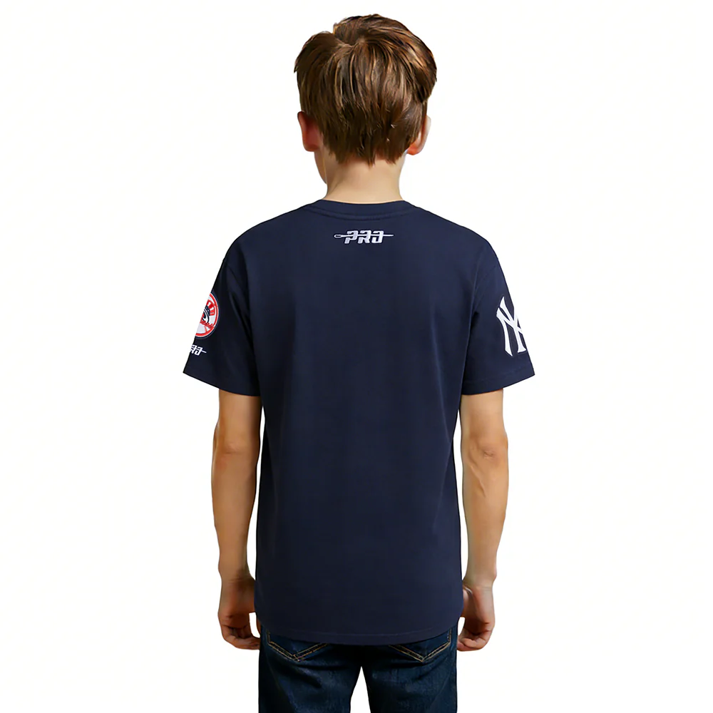 NEW YORK YANKEES SCRIPT TAIL BIG BOY'S SS TEE (MIDNIGHT NAVY) - Image 2