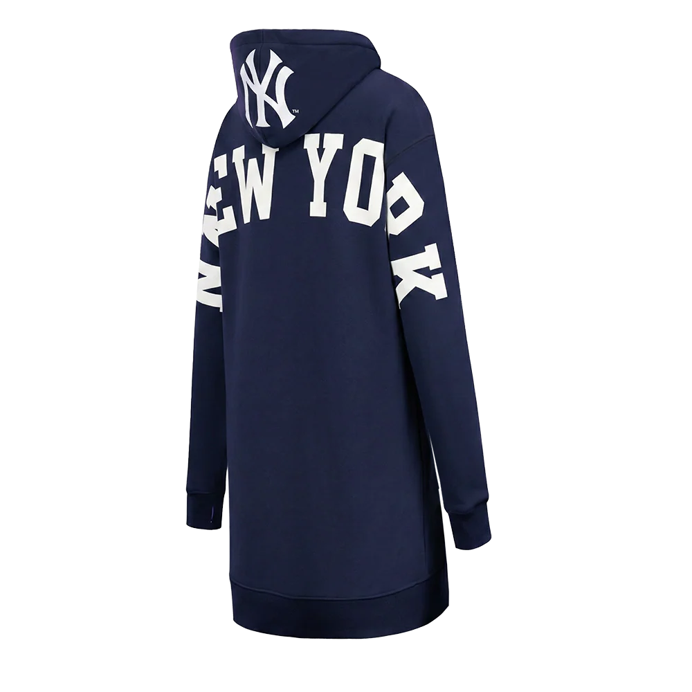 MLB NEW YORK YANKEES WINGSPAN WOMEN'S FLC HOODIE DRESS (MIDNIGHT NAVY)