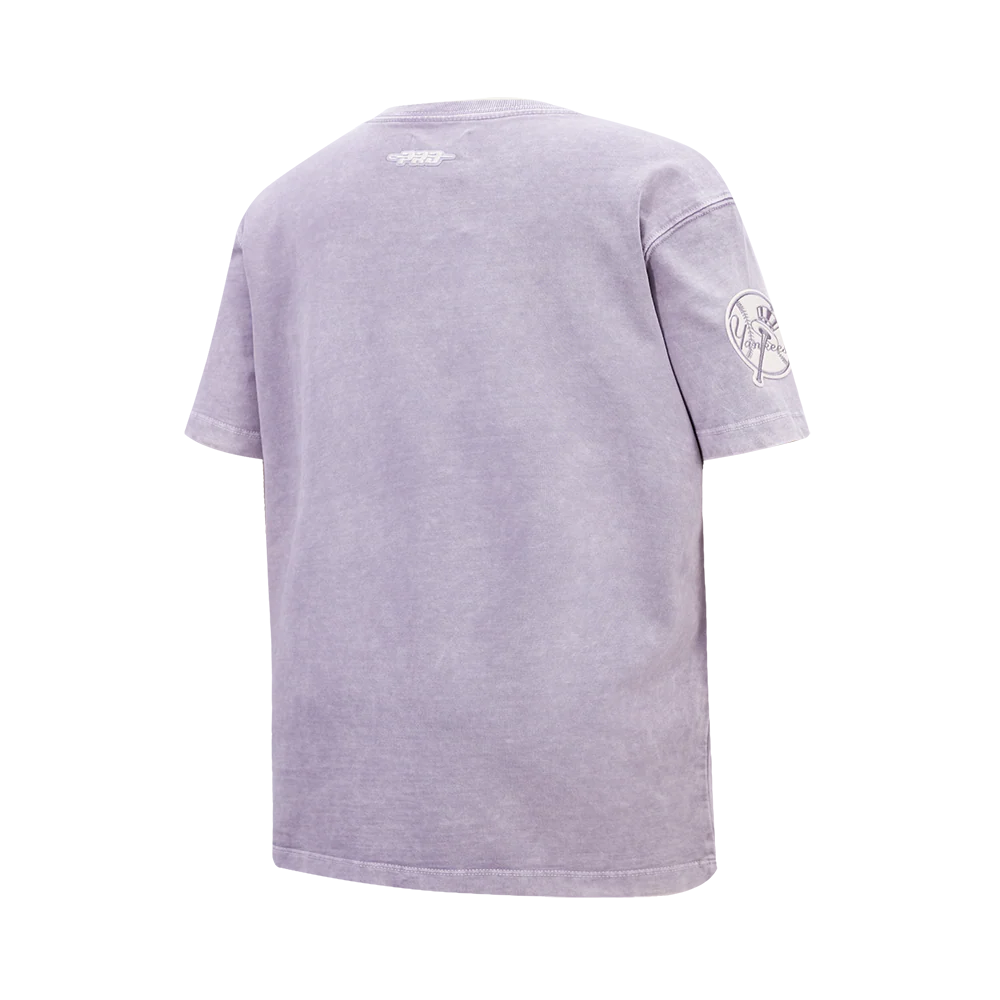 NEW YORK YANKEES STREET TEAM BIG GIRL'S ENZYME WASH SS TEE (WASHED LILAC GRAY) - Image 4
