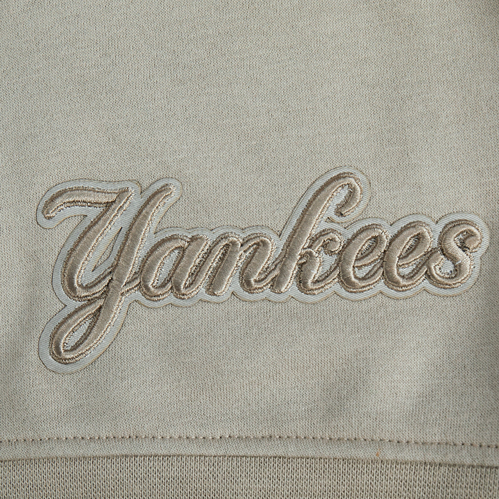 MLB NEW YORK YANKEES NEUTRAL BIG GIRL'S FLEECE PO HOODIE (TAUPE) - Image 5