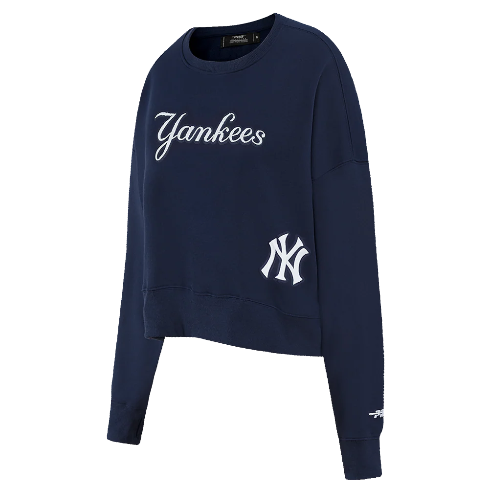 MLB NEW YORK YANKEES GAME DAY CLASSICS WOMEN'S DOUBLE KNIT CREWNECK (MIDNIGHT NAVY) - Image 6