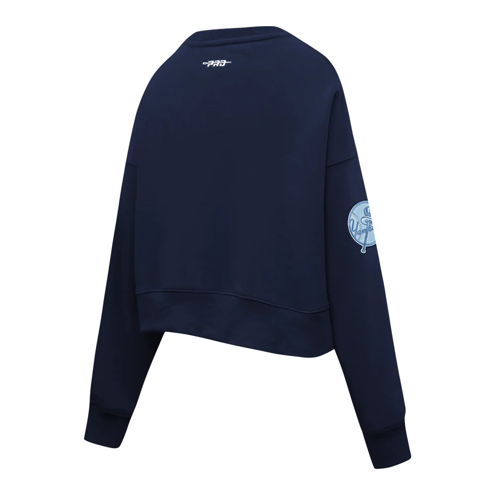 MLB NEW YORK YANKEES COUNTRY CLUB WOMEN'S DOUBLE KNIT CREWNECK (MIDNIGHT NAVY) - Image 4