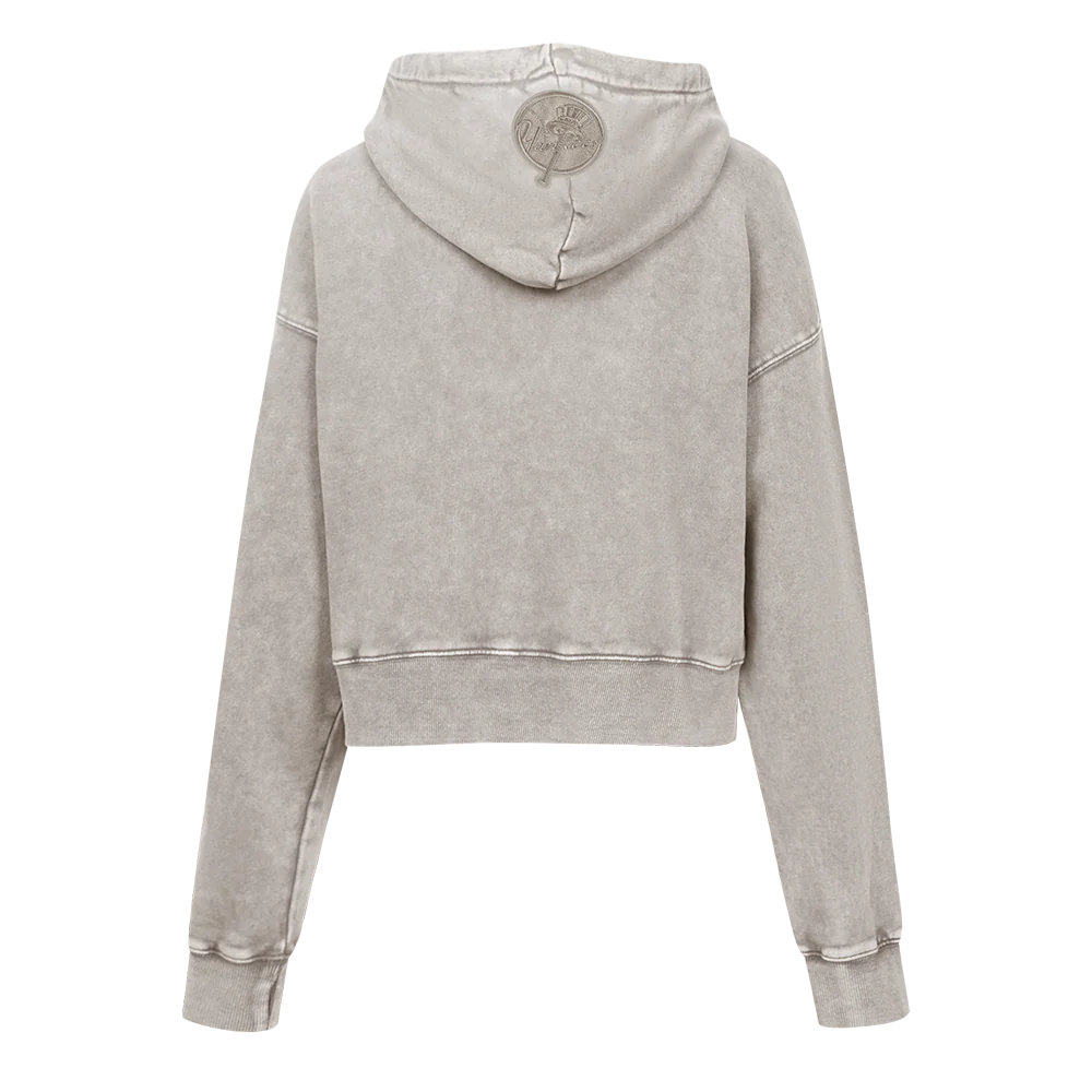 MLB NEW YORK YANKEES WASHED CLASSIC WOMEN'S ENZYME WASH FT CROPPED PO (WASHED WARM SLATE) - Image 3