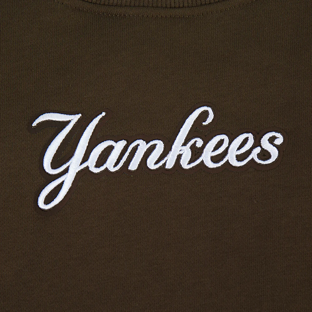 MLB NEW YORK YANKEES WINGSPAN WOMEN'S FLC CREWNECK (BROWN) - Image 8