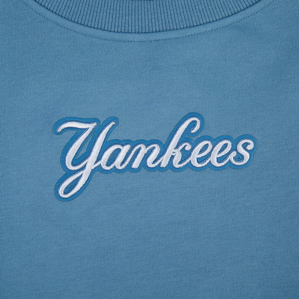 MLB NEW YORK YANKEES WINGSPAN WOMEN'S FLC CREWNECK (STEEL BLUE) - Image 5