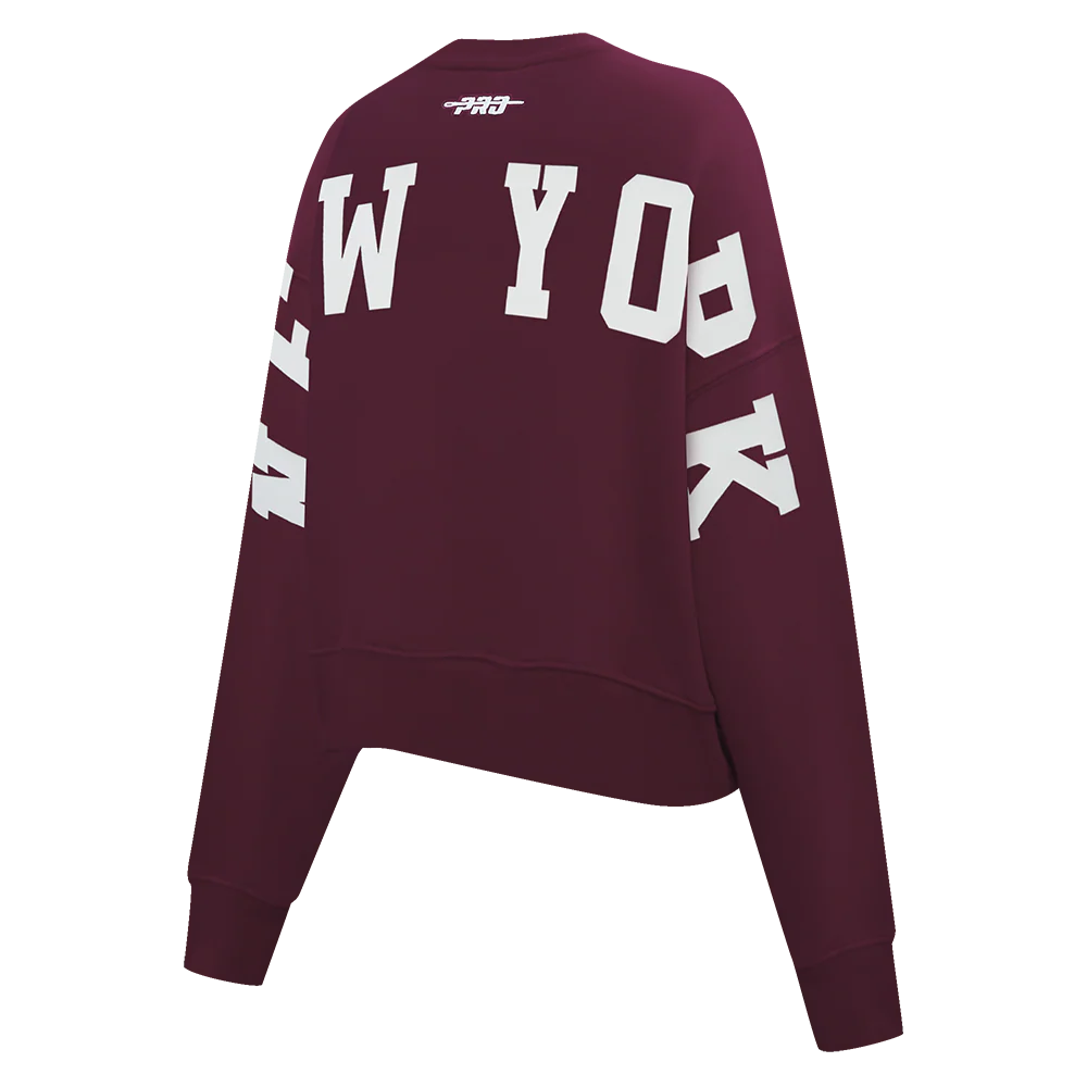 MLB NEW YORK YANKEES WINGSPAN WOMEN'S FLC CREWNECK (WINE) - Image 4