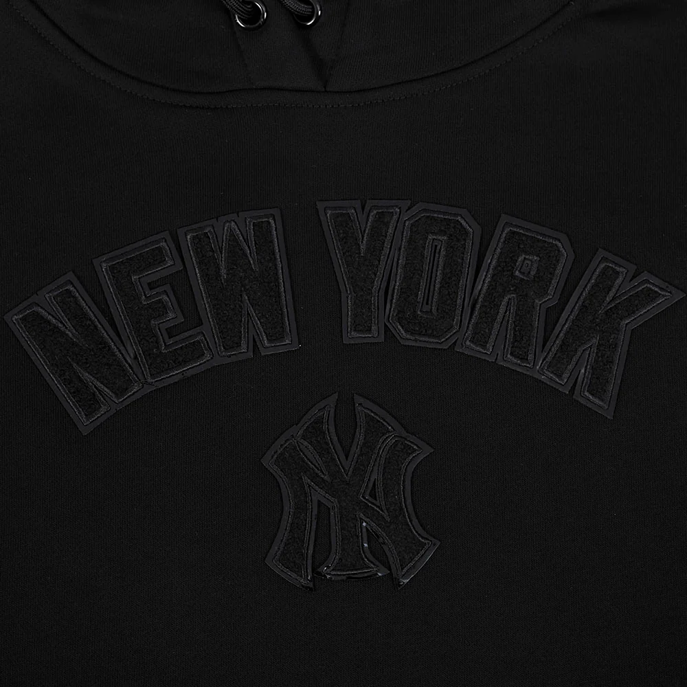 MLB NEW YORK YANKEES TRIPLE BLACK WOMEN'S FLEECE PULLOVER HOODIE (TRIPLE BLACK WOMEN'S) - Image 5