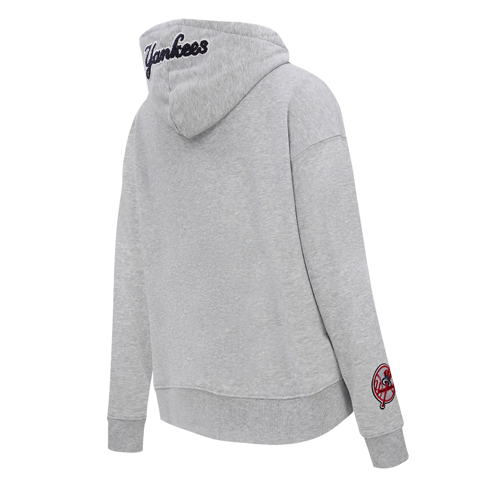 MLB NEW YORK YANKEES CLASSIC WOMEN'S PULLOVER HOODIE (HEATHER GREY) - Image 3