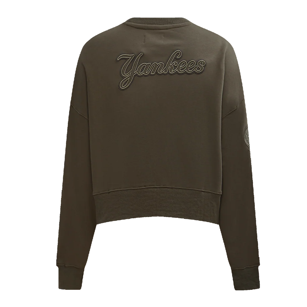 MLB NEW YORK YANKEES NEUTRAL FLEECE CREWNECK (DARK TAUPE) - Image 3