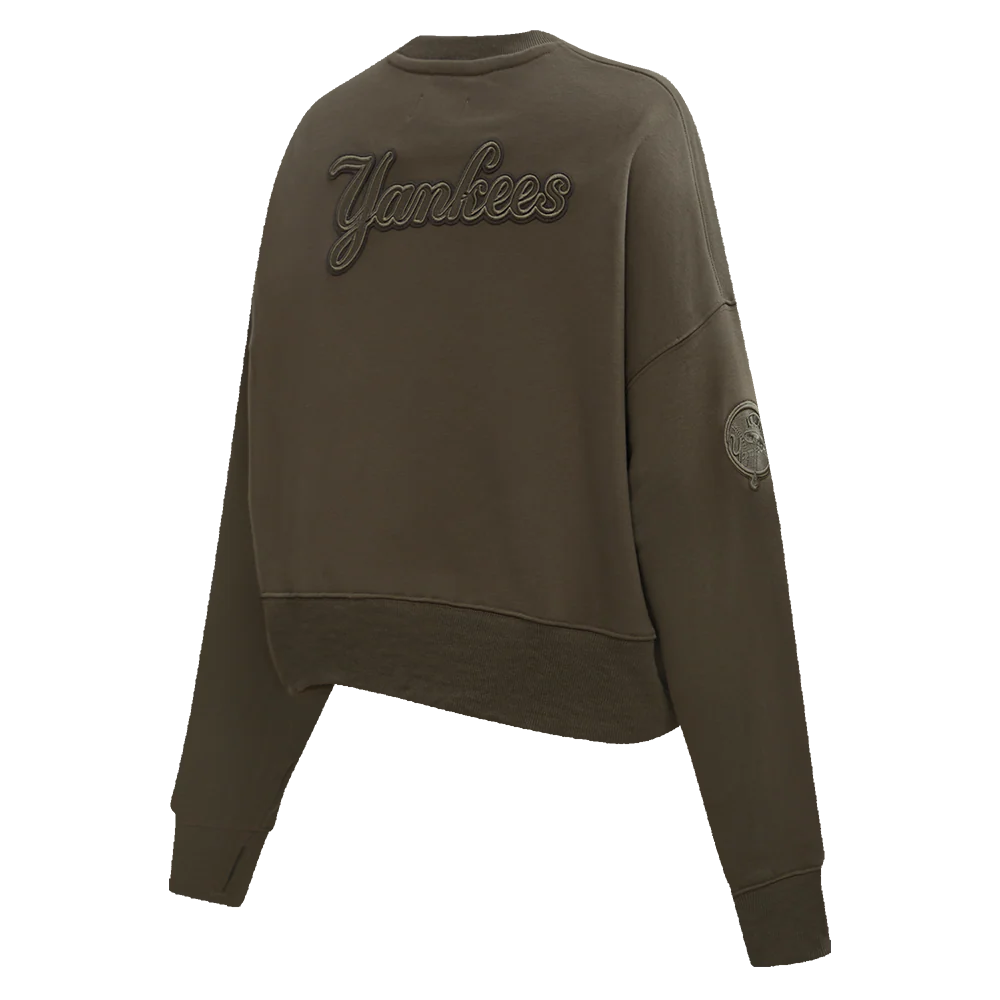 MLB NEW YORK YANKEES NEUTRAL FLEECE CREWNECK (DARK TAUPE) - Image 4