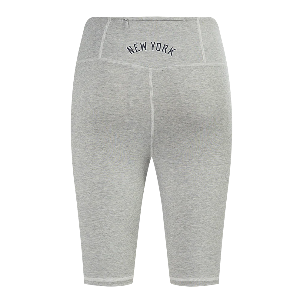 MLB NEW YORK YANKEES CLASSIC WOMEN'S COTTON BIKE SHORT (HEATHER GREY) - Image 4