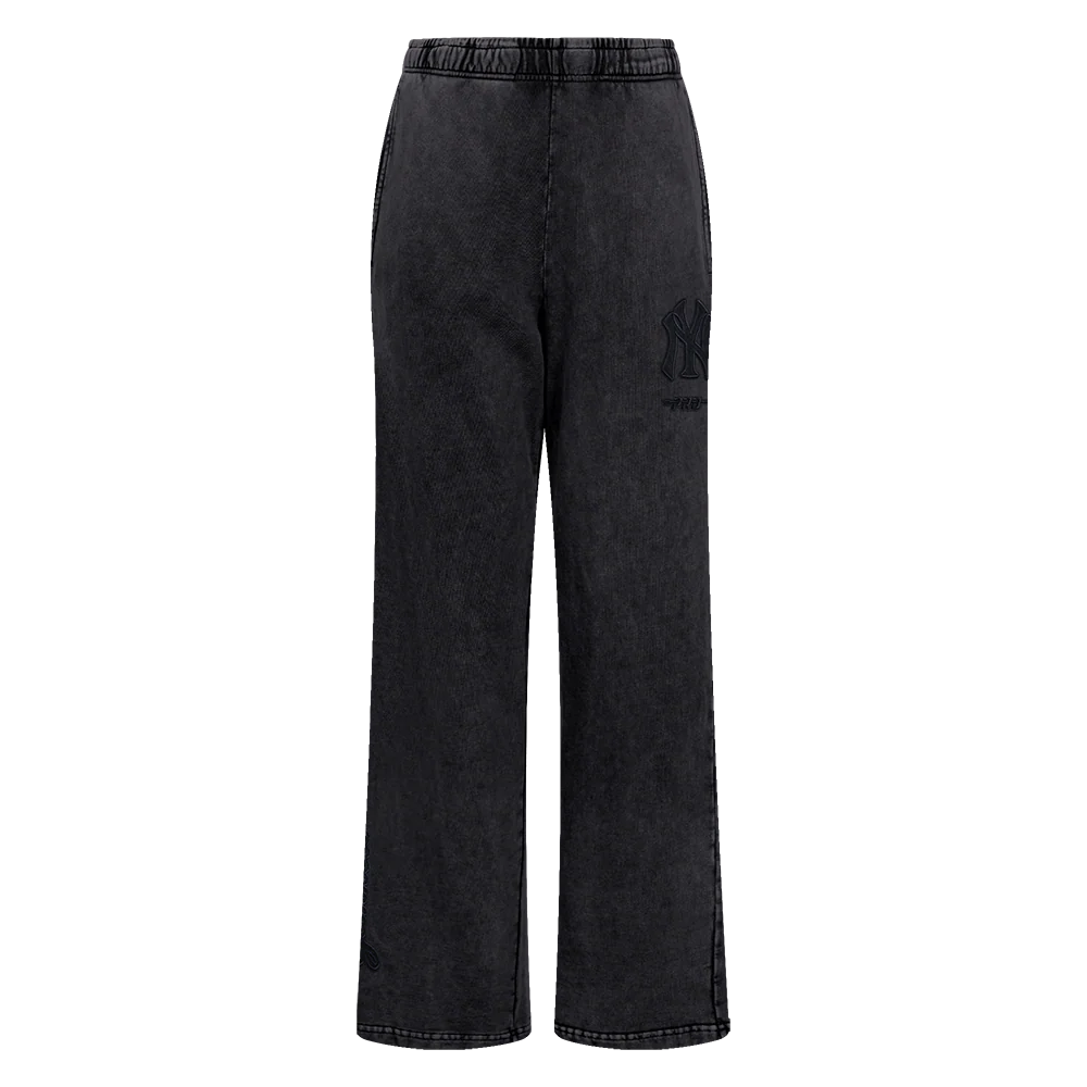 MLB NEW YORK YANKEES WASHED CLASSIC WOMEN'S ENZYME WASH FT STRAIGHT LE (WASHED BLACK) - Image 2