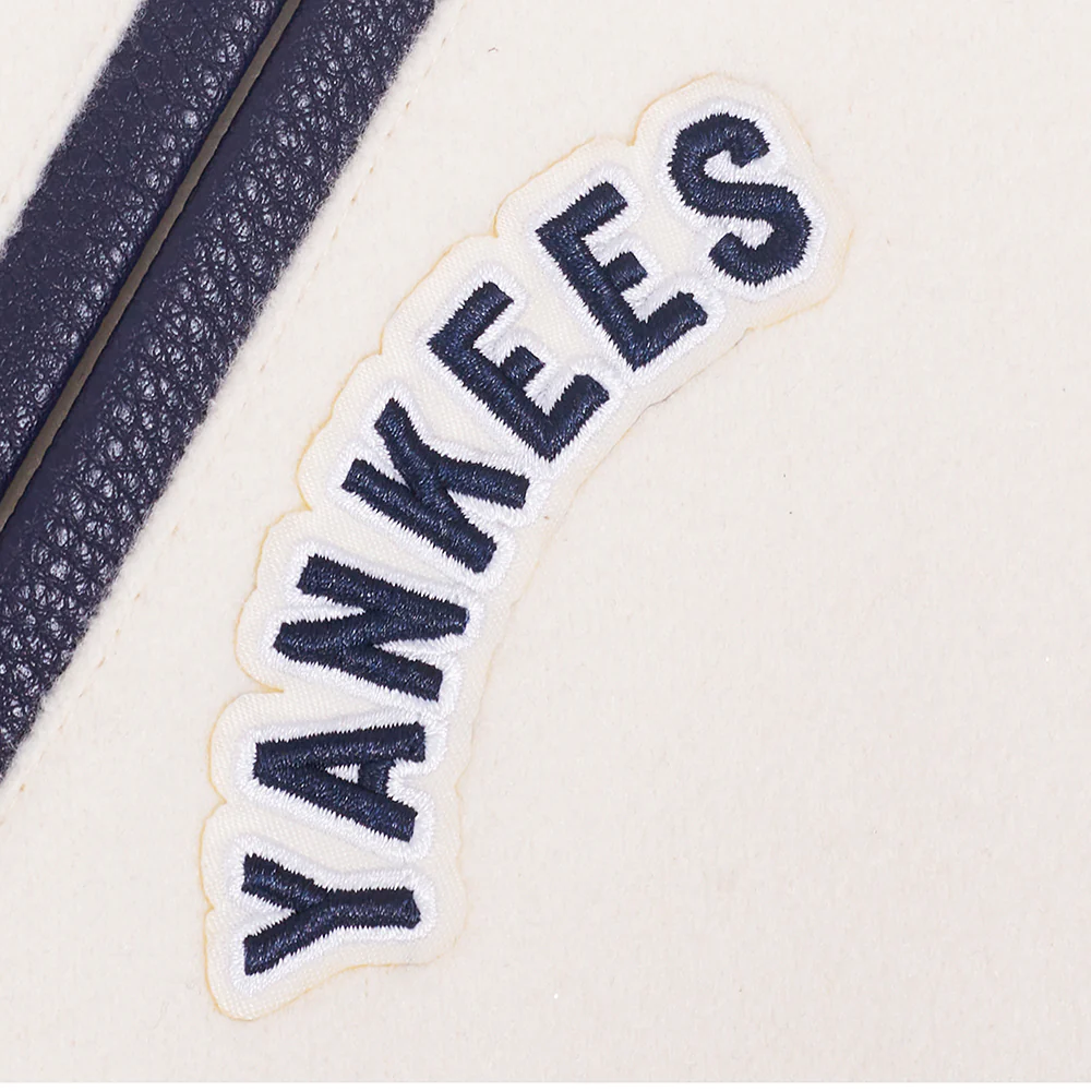 MLB NEW YORK YANKEES RETRO CLASSIC LITTLE BOYS RIB WOOL VARSITY JACKET (EGGSHELL/ MIDNIGHT NAVY) - Image 7