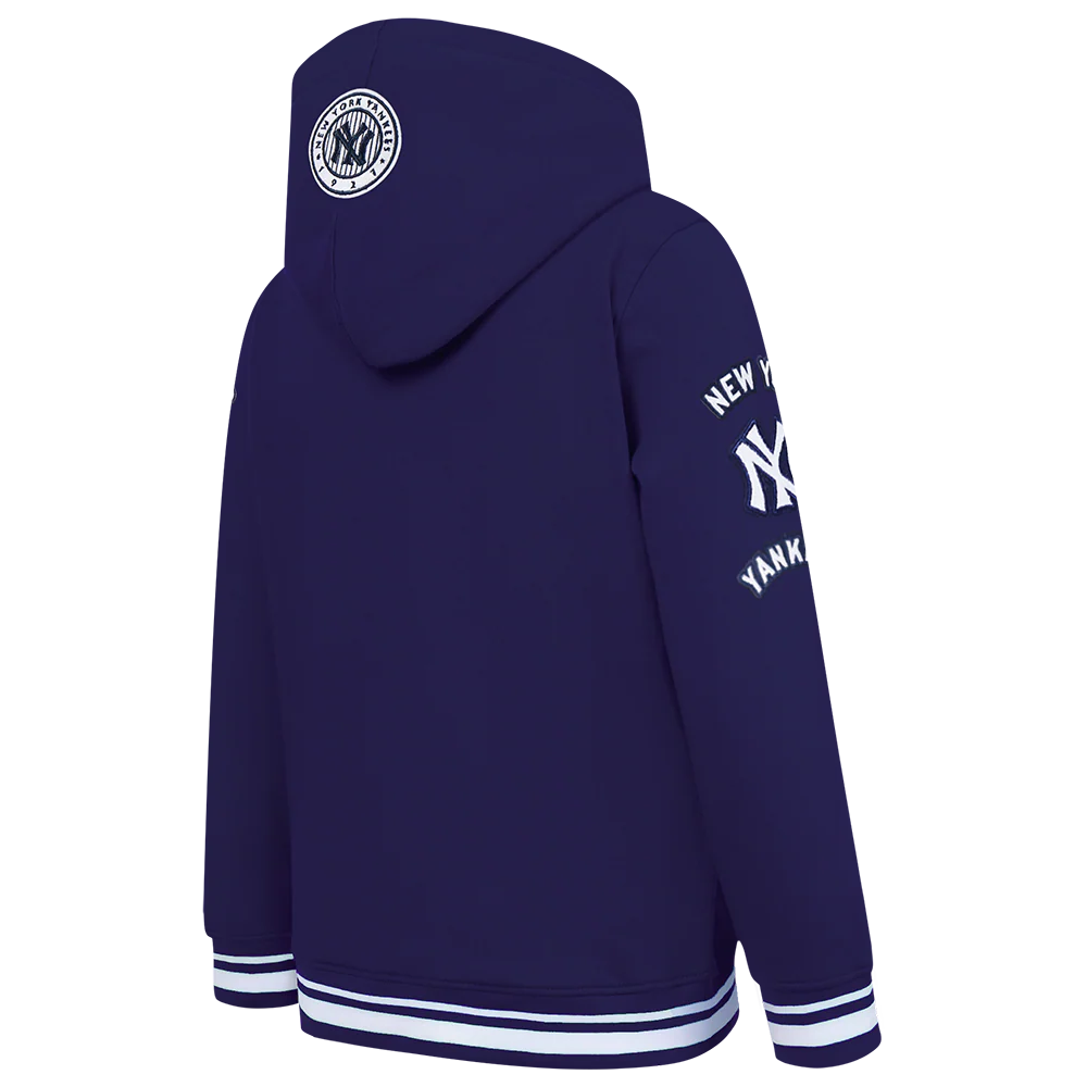 MLB NEW YORK YANKEES RETRO CLASSIC TODDLER BOYS RIB FLEECE PULLOVER HOODIE (MIDNIGHT NAVY) - Image 4