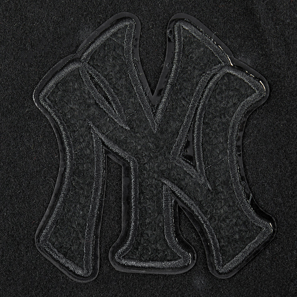 MLB NEW YORK YANKEES TRIPLE BLACK TODDLER BOYS WOOL VARSITY JACKET (JET BLACK) - Image 8