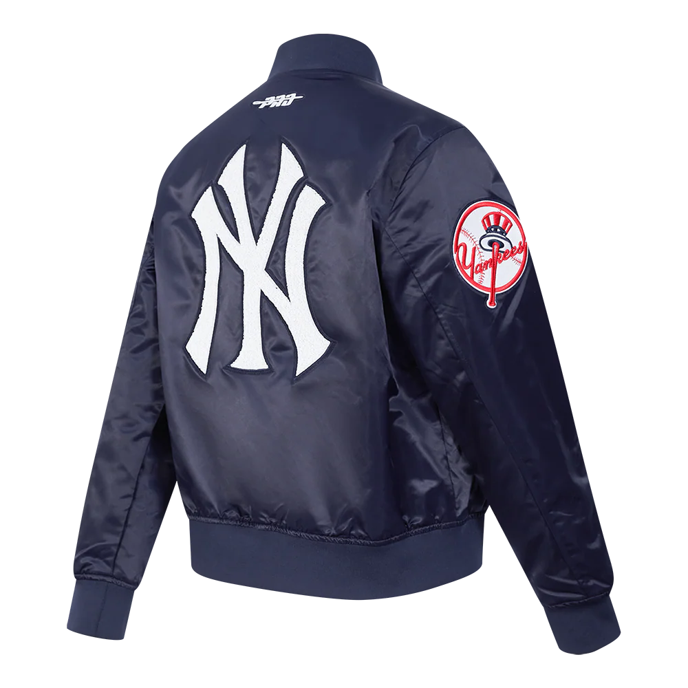 MLB NEW YORK YANKEES GAME DAY CLASSICS WOMEN'S SATIN JACKET (MIDNIGHT NAVY) - Image 8