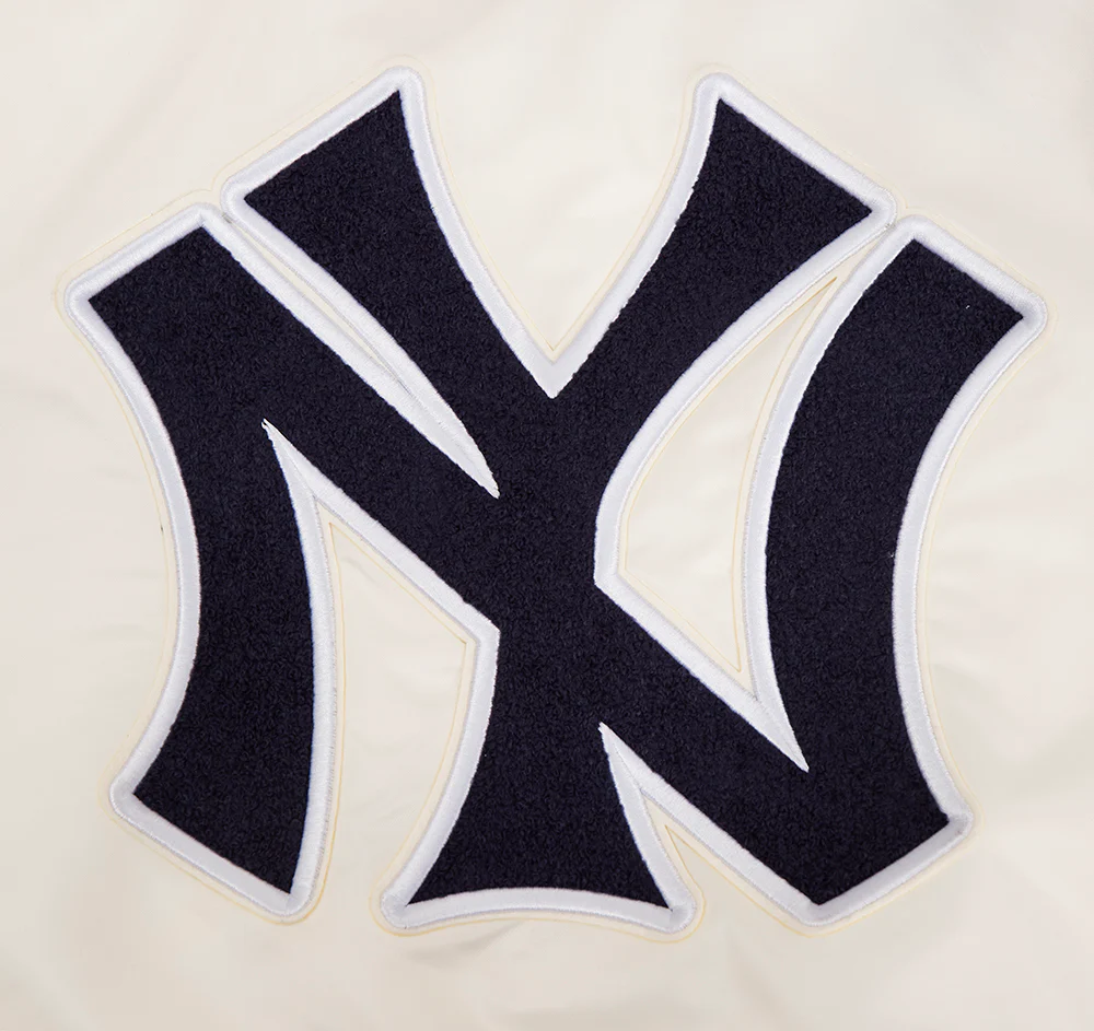 MLB NEW YORK YANKEES RETRO CLASSIC WOMEN'S RIB SATIN JACKET (EGGSHELL/ MIDNIGHT NAVY) - Image 7