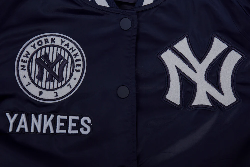 MLB NEW YORK YANKEES RETRO CLASSIC WOMEN'S RIB SATIN JACKET (MIDNIGHT NAVY) - Image 5