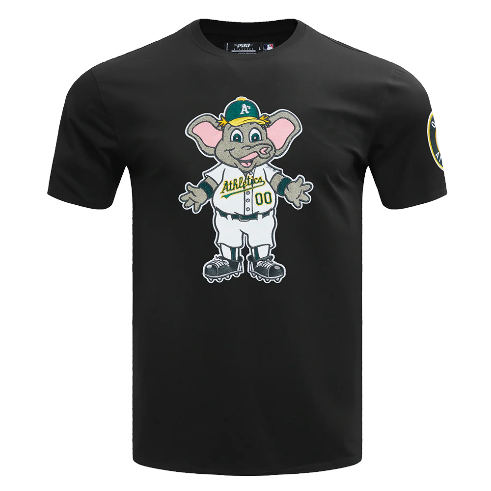MLB OAKLAND ATHLETICS MASCOT MEN'S SINGLE JERSEY TOP (BLACK)