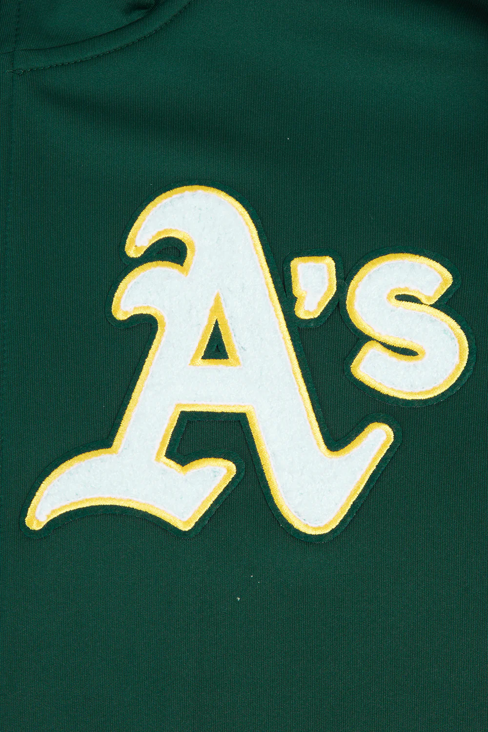 MLB OAKLAND ATHLETICS CLASSIC MEN'S DOUBLE KNIT TRACK JACKET (FOREST GREEN) - Image 5
