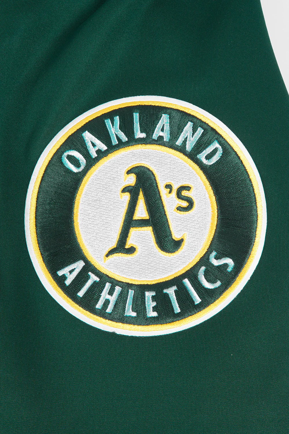 MLB OAKLAND ATHLETICS CLASSIC MEN'S DOUBLE KNIT TRACK JACKET (FOREST GREEN) - Image 7