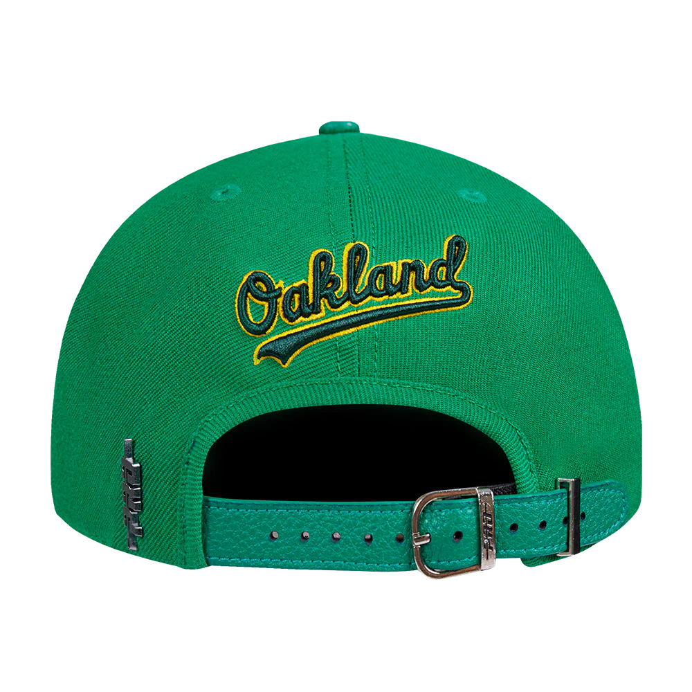 MLB OAKLAND ATHLETICS SCRIPT TAIL WOOL STRAPBACK (KELLY GREEN) - Image 5