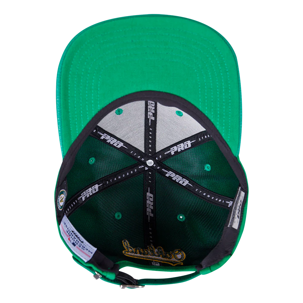MLB OAKLAND ATHLETICS SCRIPT TAIL WOOL STRAPBACK (KELLY GREEN) - Image 7