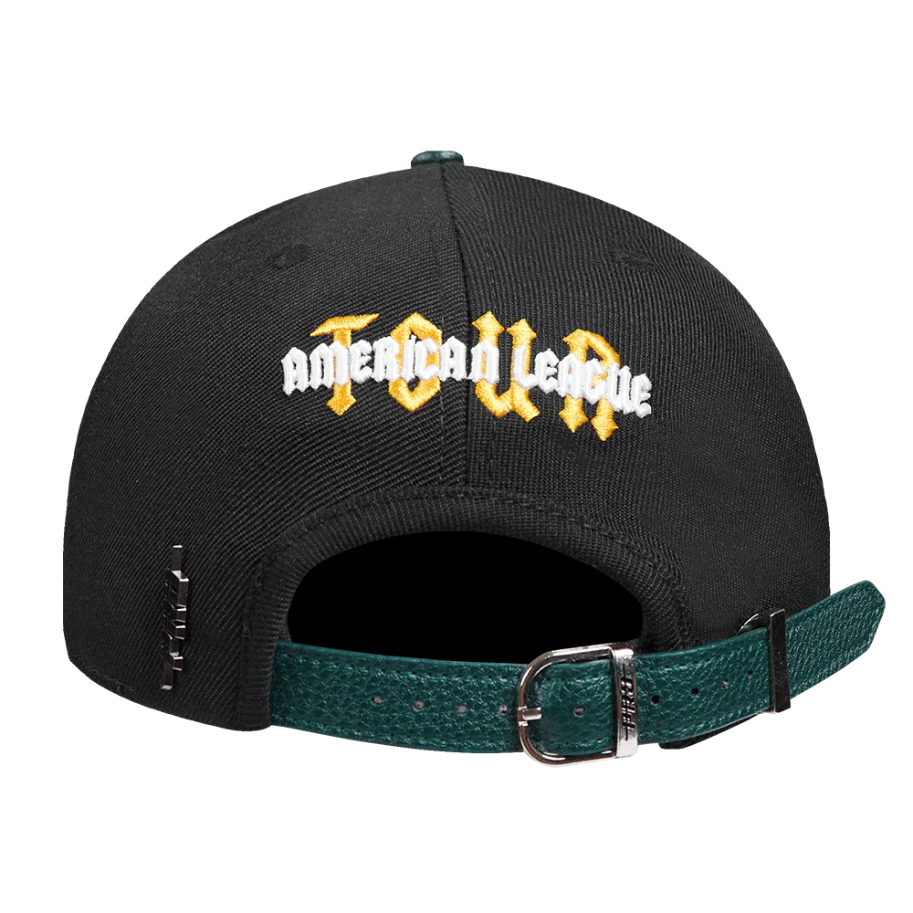 MLB OAKLAND ATHLETICS CITY TOUR CURVED STRAPBACK HAT (BLACK) - Image 4