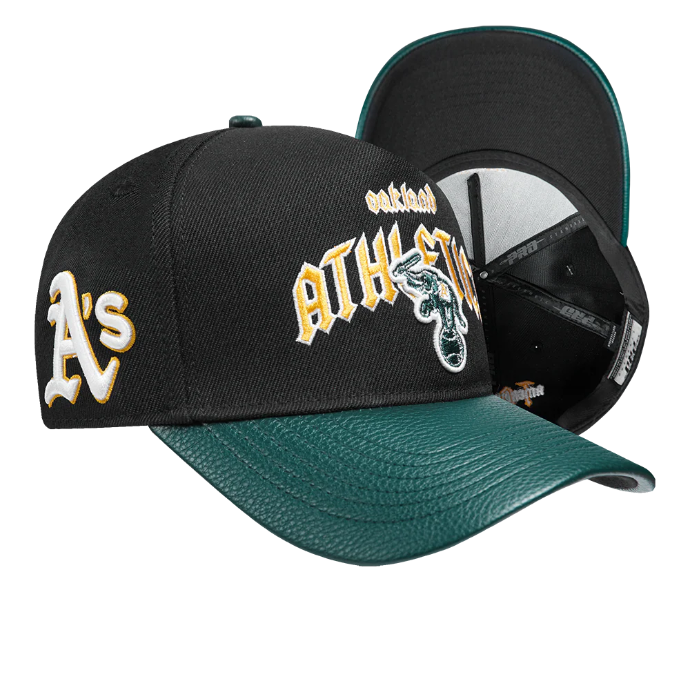 MLB OAKLAND ATHLETICS CITY TOUR CURVED STRAPBACK HAT (BLACK) - Image 7