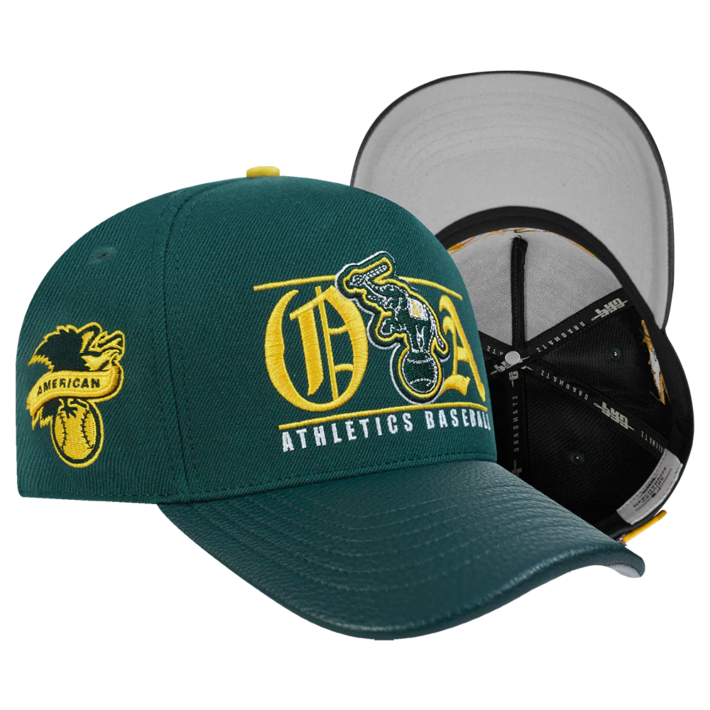 MLB OAKLAND ATHLETICS LOYALTY TRIPLE FRONT PINCH FRONT STRAPBACK (FOREST GREEN) - Image 7