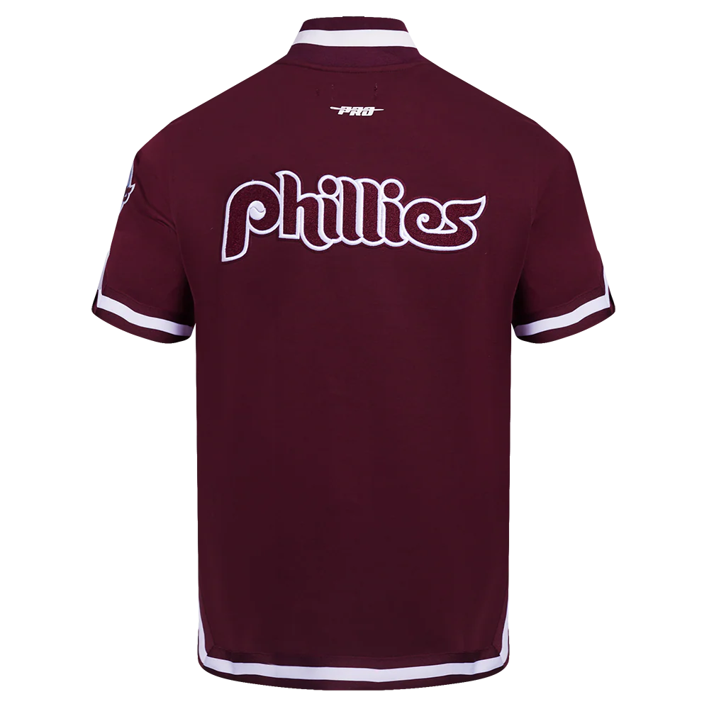 MLB PHILADELPHIA PHILLIES CLASSIC MEN'S WARM UP JACKET (WINE) - Image 3