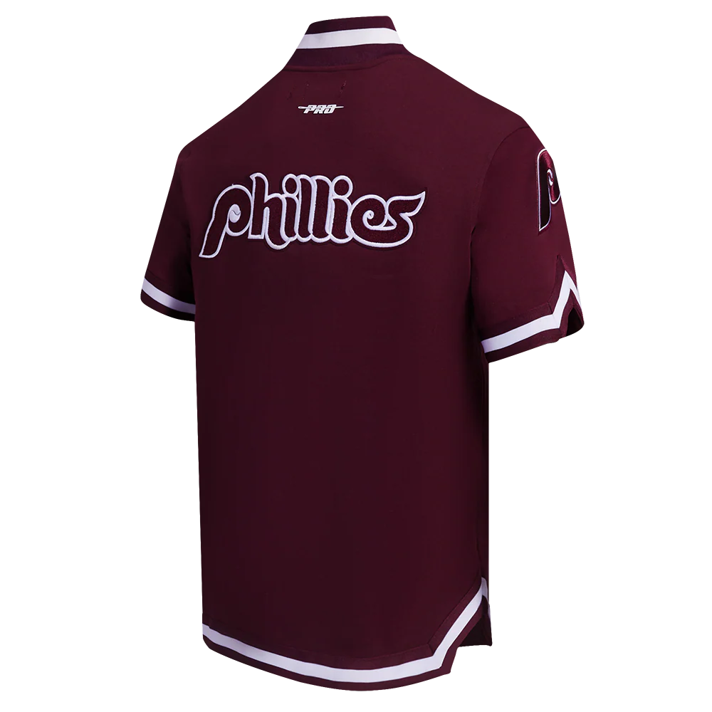 MLB PHILADELPHIA PHILLIES CLASSIC MEN'S WARM UP JACKET (WINE) - Image 4