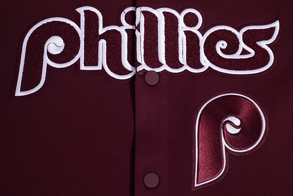 MLB PHILADELPHIA PHILLIES CLASSIC MEN'S WARM UP JACKET (WINE) - Image 6