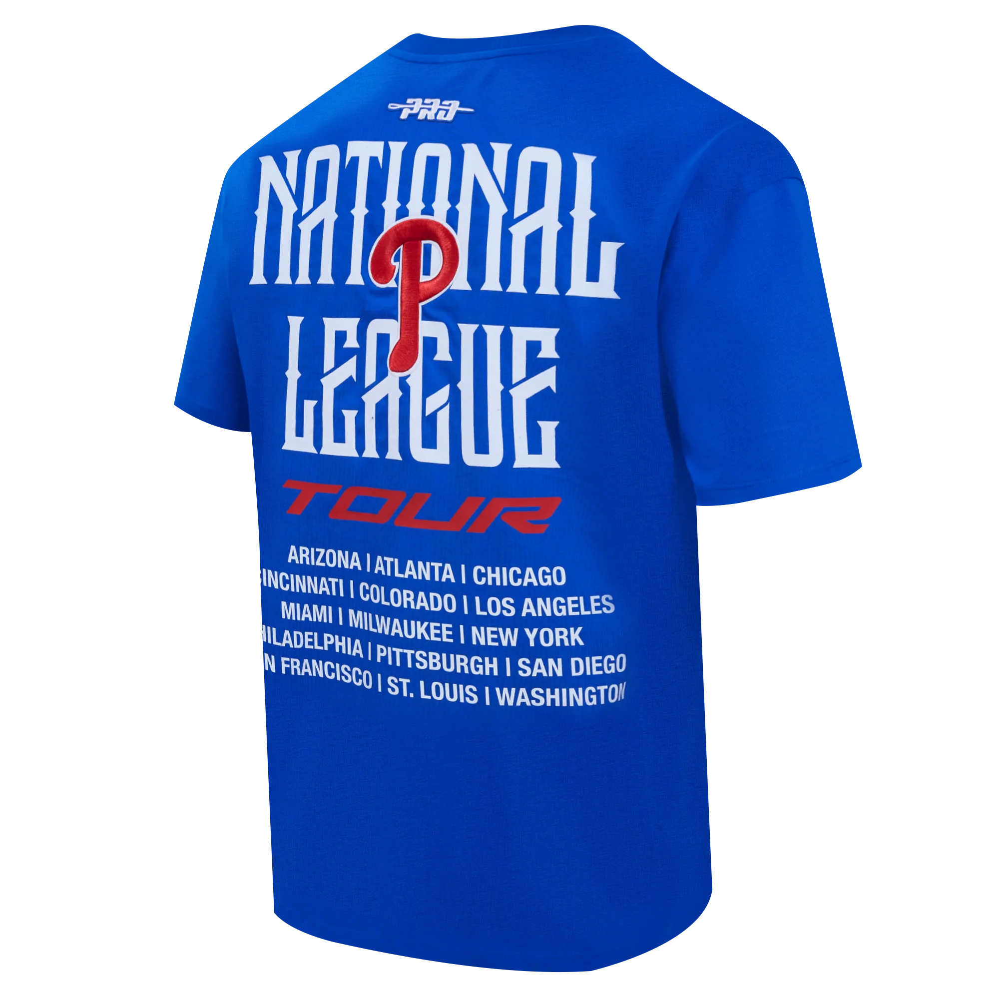 MLB PHILADELPHIA PHILLIES CITY TOUR 2.0 MEN'S COTTON JERSEY DROP SHOULDER TOP (ROYAL BLUE) - Image 4