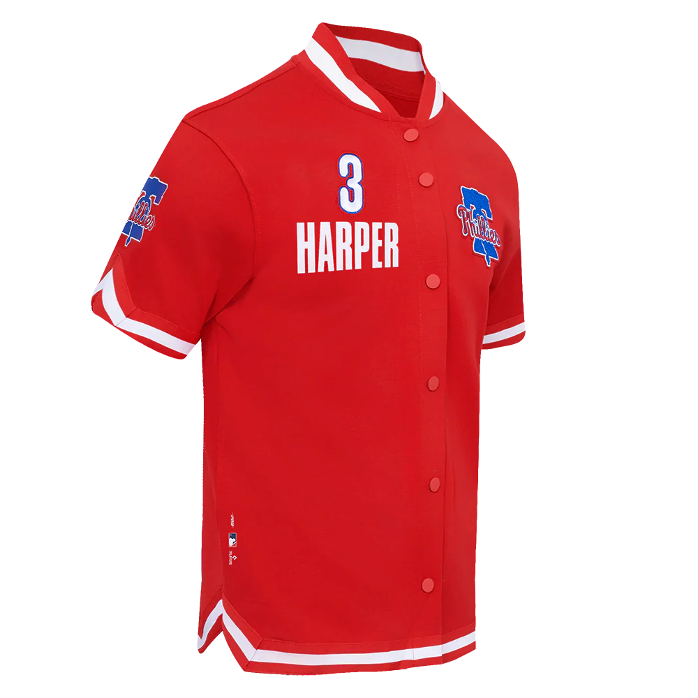 MLB PHILADELPHIA PHILLIES BRYCE HARPER #3 CLASSIC WARM UP JACKET (RED) - Image 3