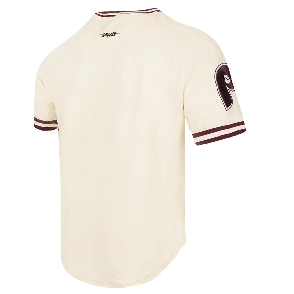 MLB PHILADELPHIA PHILLIES RETRO CLASSIC MEN'S TOP (EGGSHELL/WINE) - Image 4