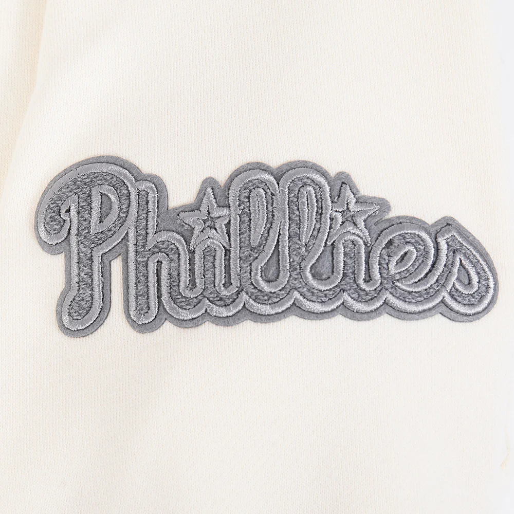 MLB PHILADELPHIA PHILLIES REVERSE FRENCH TERRY MEN'S DROP SHOULDER FLEECE CREWNECK (EGGSHELL) - Image 11
