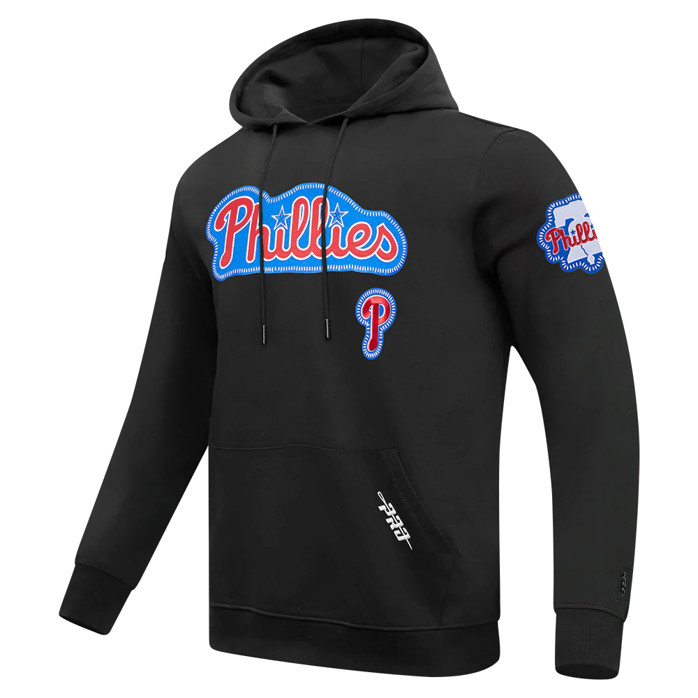 MLB PHILADELPHIA PHILLIES DIY PICK STITCH MEN'S DOUBLE KNIT PULLOVER HOODIE (BLACK) - Image 6