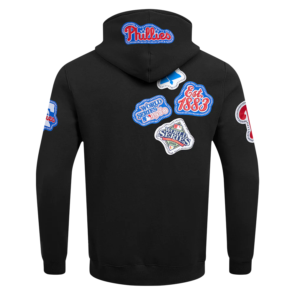 MLB PHILADELPHIA PHILLIES DIY PICK STITCH MEN'S DOUBLE KNIT PULLOVER HOODIE (BLACK) - Image 7