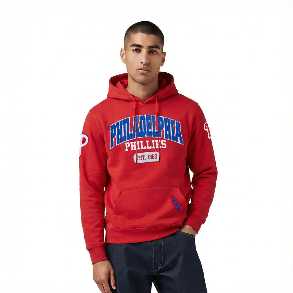 MLB PHILADELPHIA PHILLIES CITY ARCH MEN'S FLC PO HOODIE (RED)